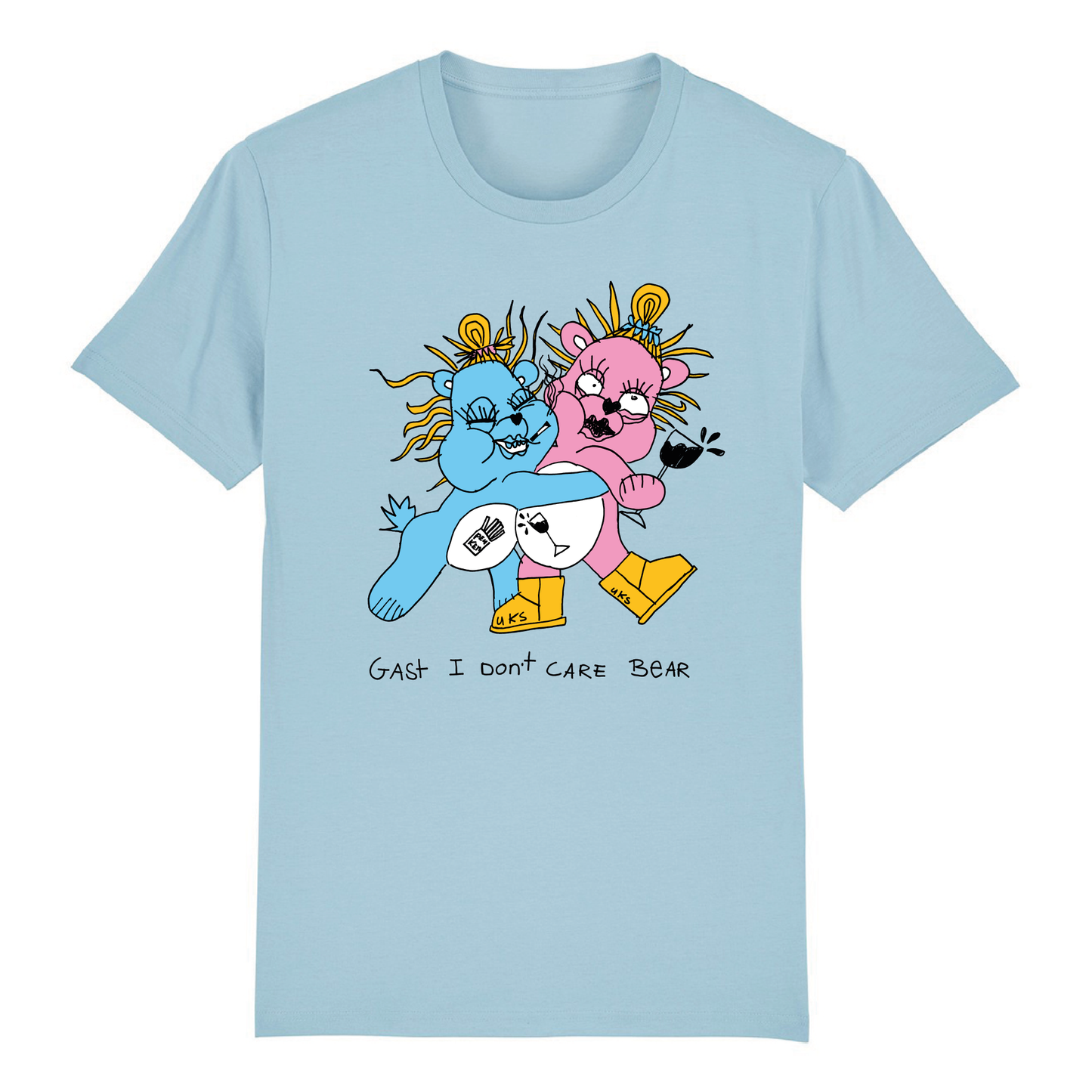 I dont Care Bear T-shirt Blauw