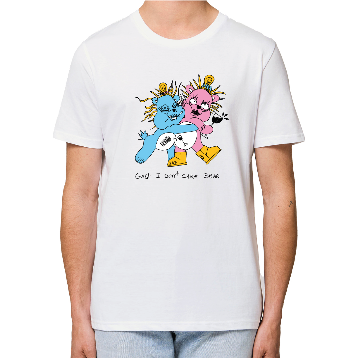 I dont Care Bear T-shirt Off white