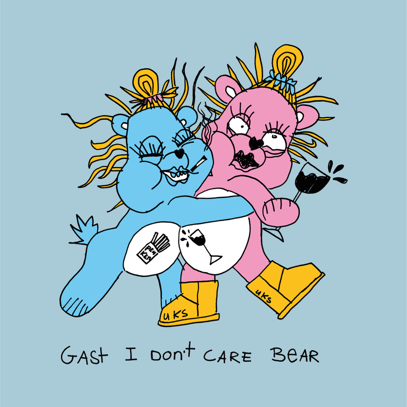 I dont Care Bear T-shirt Blauw