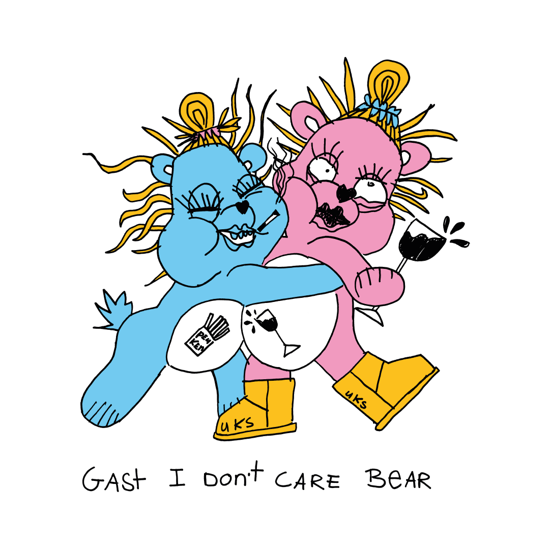 I dont Care Bear T-shirt Off white
