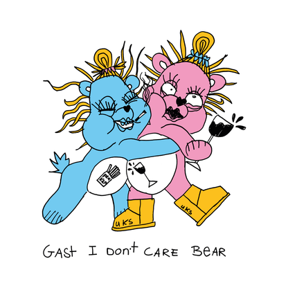 I dont Care Bear T-shirt Off white